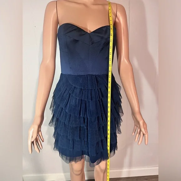 BCBGMaxAzria - Cocktail Dress - Satin bodice and tiered tulle skirt. Size 6. - Picture 10 of 10